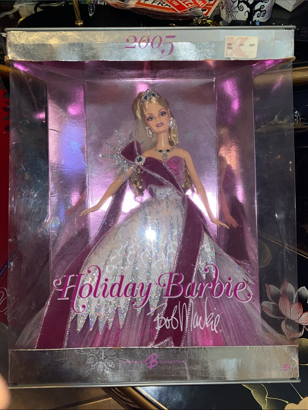 Never Opened Collectors ED. Mattel Holiday Barbie 2005 in Pink, White and Silver